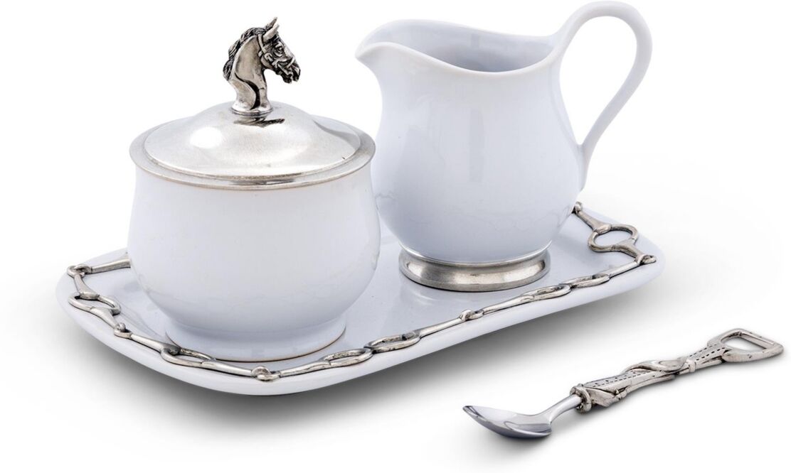 Vagabond House Stoneware Sugar and Creamer Set