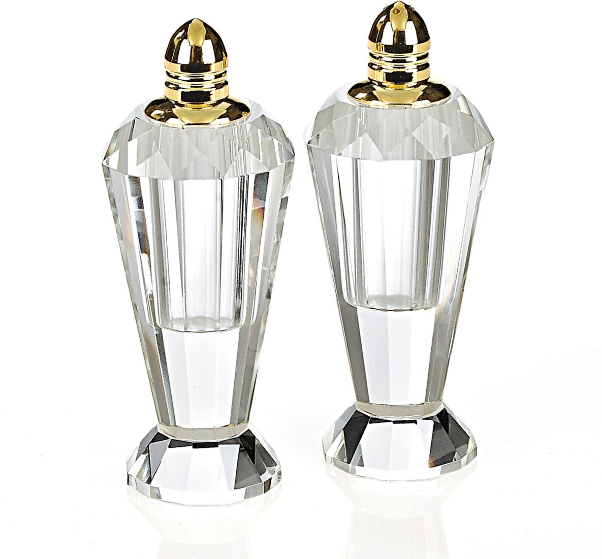 Badash Crystal Preston Gold Salt & Pepper Shaker Pair - Gold