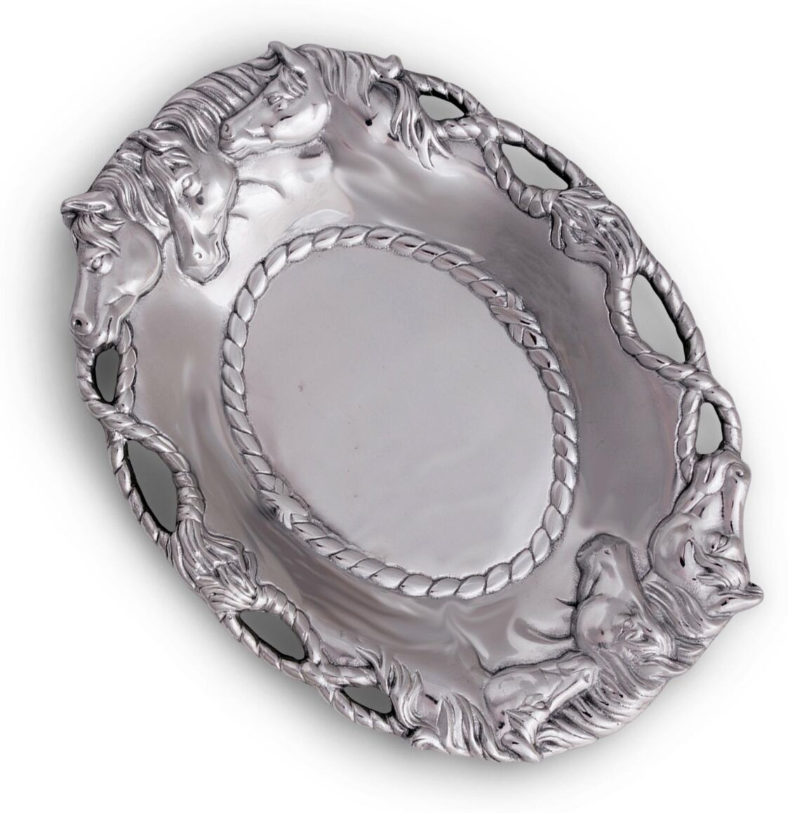 Arthur Court Designs Aluminum Horse Oval Tray - Silver