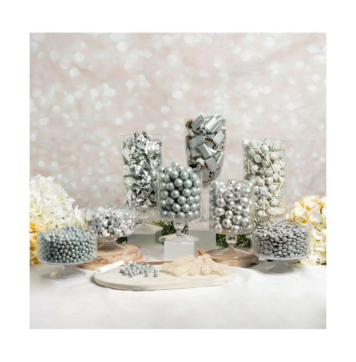 Candy 14lbs+ Deluxe Silver Candy Buffet - Silver