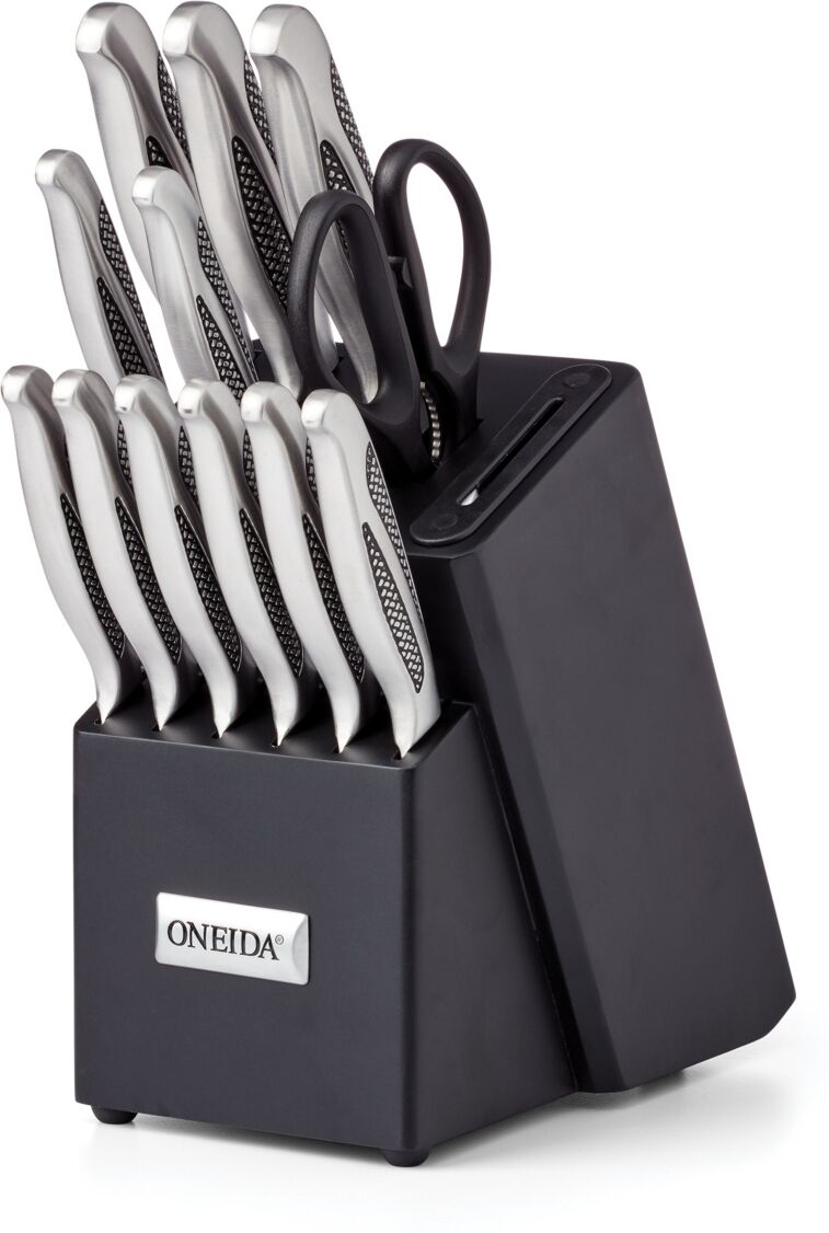 Oneida Stainless Steel 14 Piece Cutlery Block with Built-in Sharpener Set