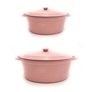 Berghoff Neo Cast Iron Stockpot and Covered Dutch Ovens, Set of 2 - Pink