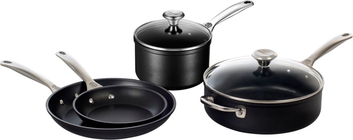 Le Creuset Hard Anodized Aluminum Nonstick 6-Pc. Cookware Set - Black