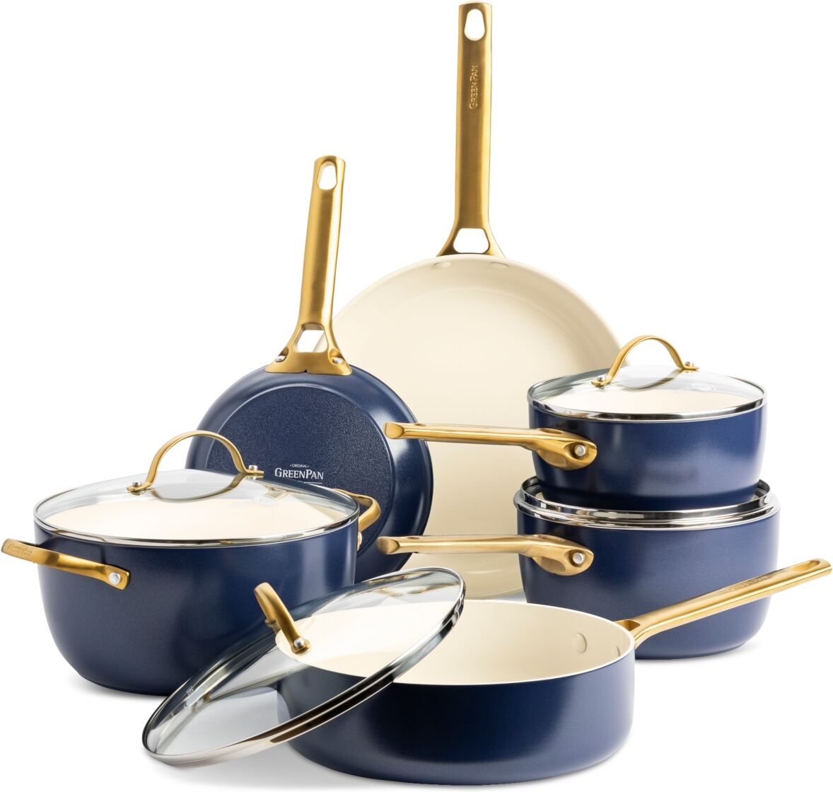 GreenPan Padova Healthy Ceramic Nonstick Cookware Set, 10 Piece - Twilight