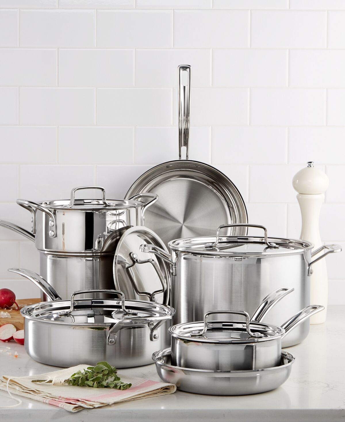 Cuisinart Multiclad Pro Tri-Ply Stainless Steel 12 Piece Cookware Set - Stainless Steel