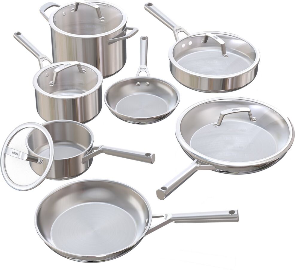 Ninja Everclad Triply Stainless Steel 12 Pc Cookware Set - Silver