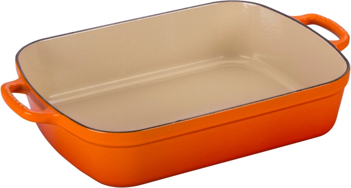 Le Creuset 5.25 Quart Enameled Cast Iron Rectangular Roaster - Flame