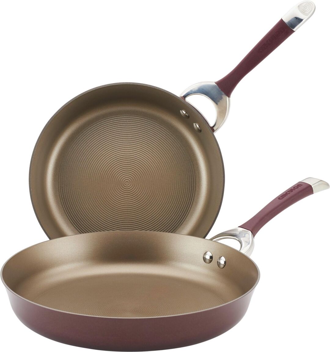 Circulon Symmetry Merlot 2-Pc. Hard-Anodized Non-Stick French Skillet Set - Merlot