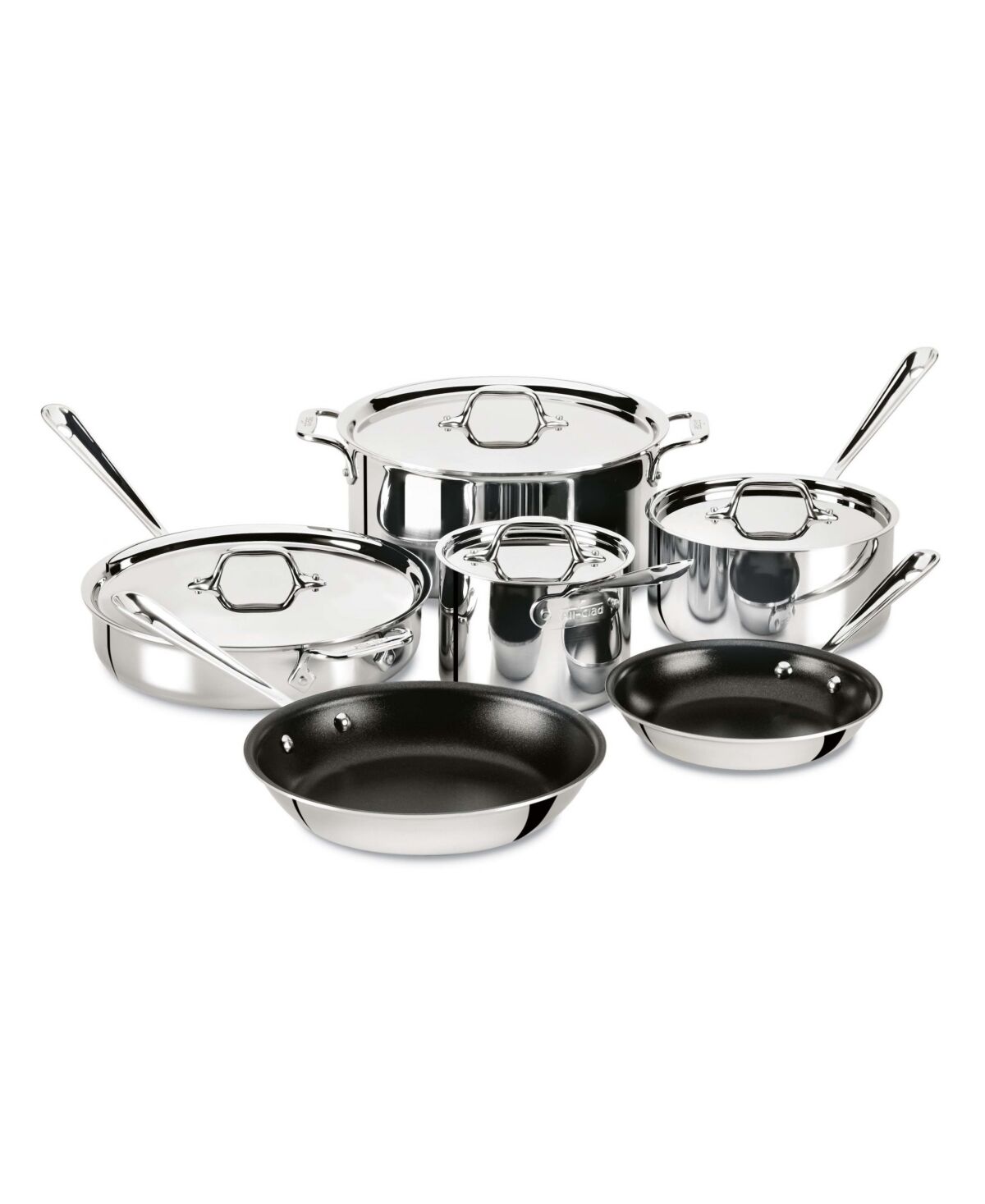 All-clad All Clad D3 Stainless 3-ply Bonded Cookware Set, Nonstick 10 piece