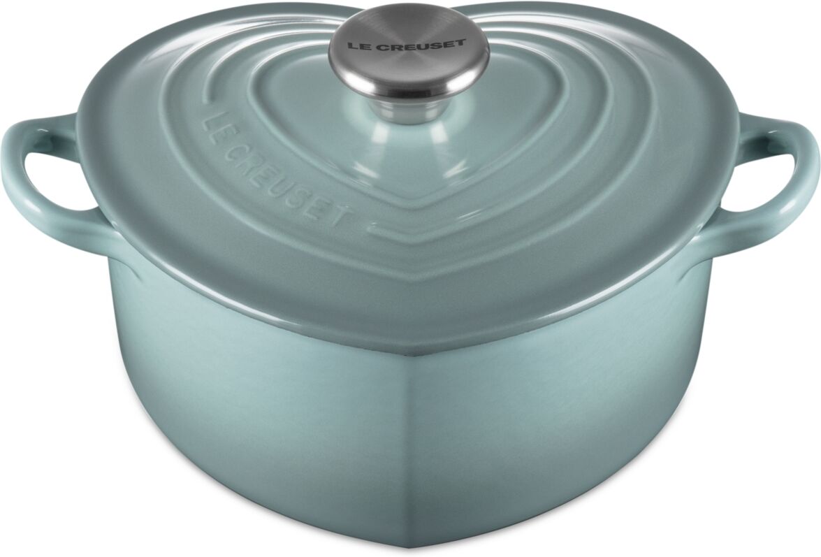 Le Creuset Figural Heart Collection Enameled Cast Iron Dutch Oven - Sea Salt