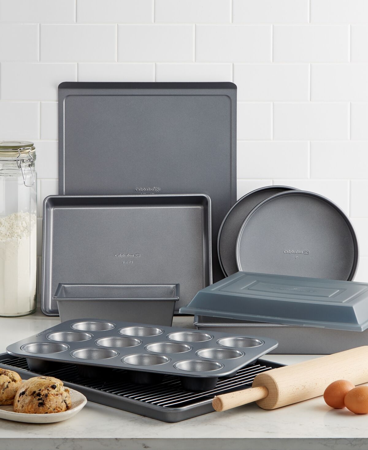 Calphalon Nonstick 10 Piece Bakeware Set - Silver