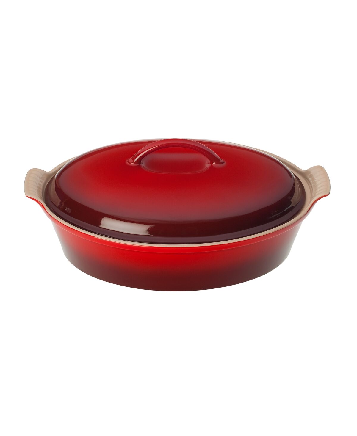 Le Creuset Stoneware 4-Qt. Heritage Covered Oval Casserole - Cerise