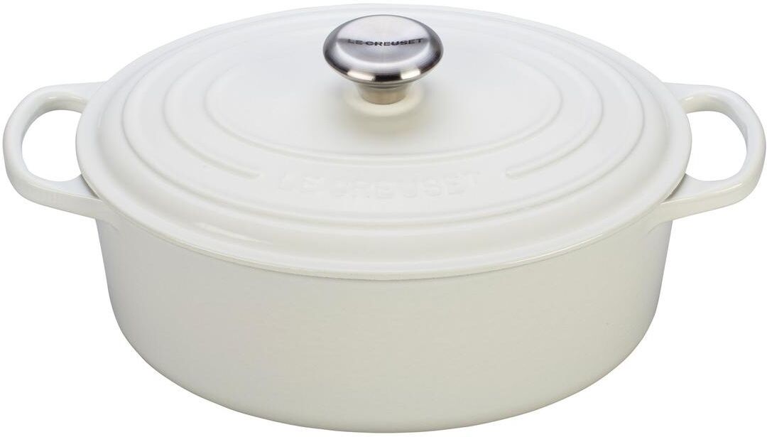 Le Creuset 5 Quart Enameled Cast Iron Oval Dutch Oven - White