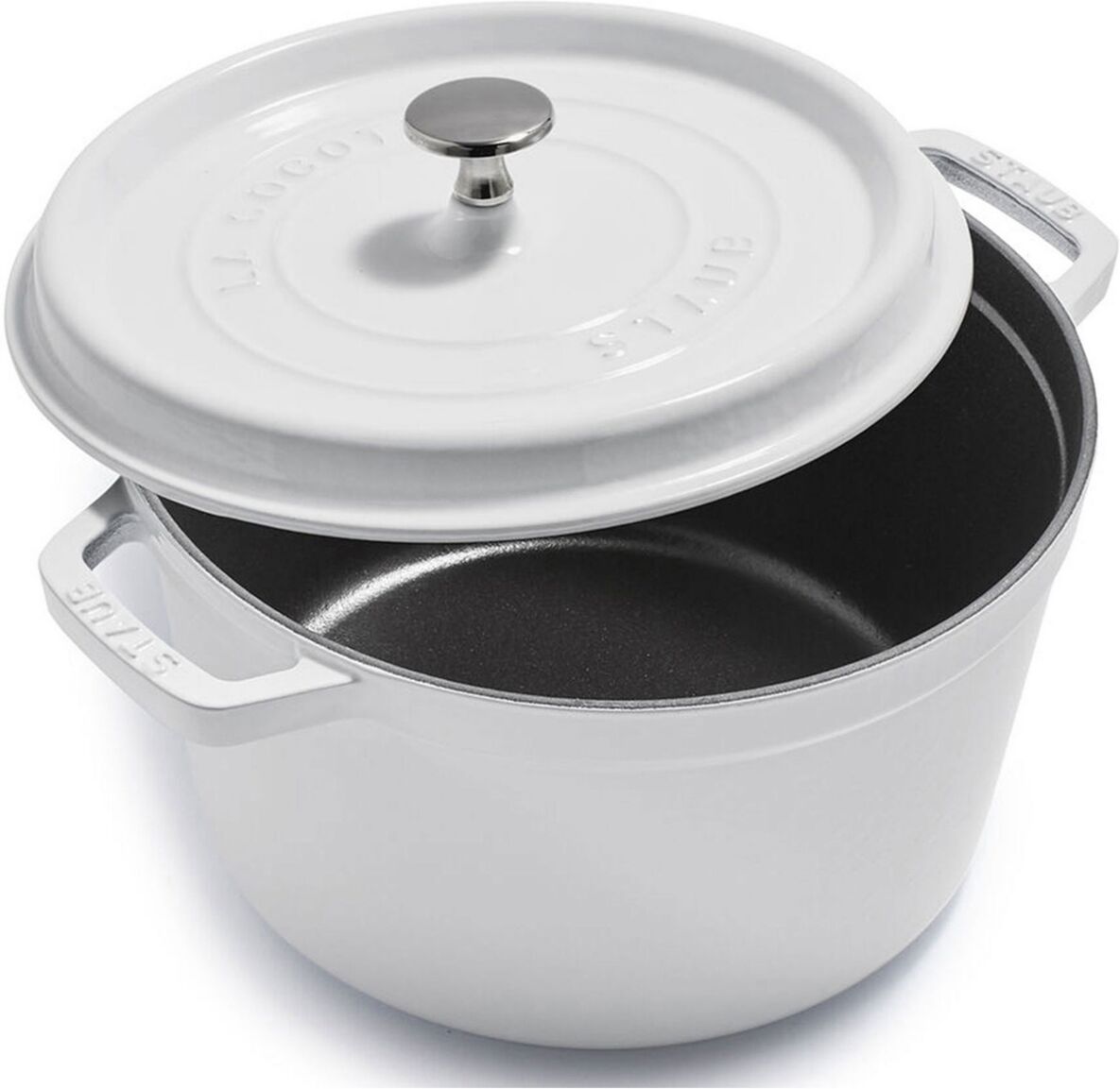 Staub Cast Iron 5 Quart Tall Cocotte - White