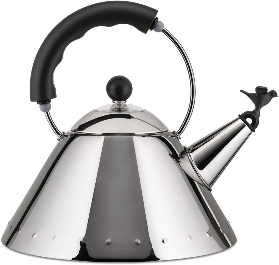 Alessi 2.1 Quart Tea Kettle by Michael Graves - Silver