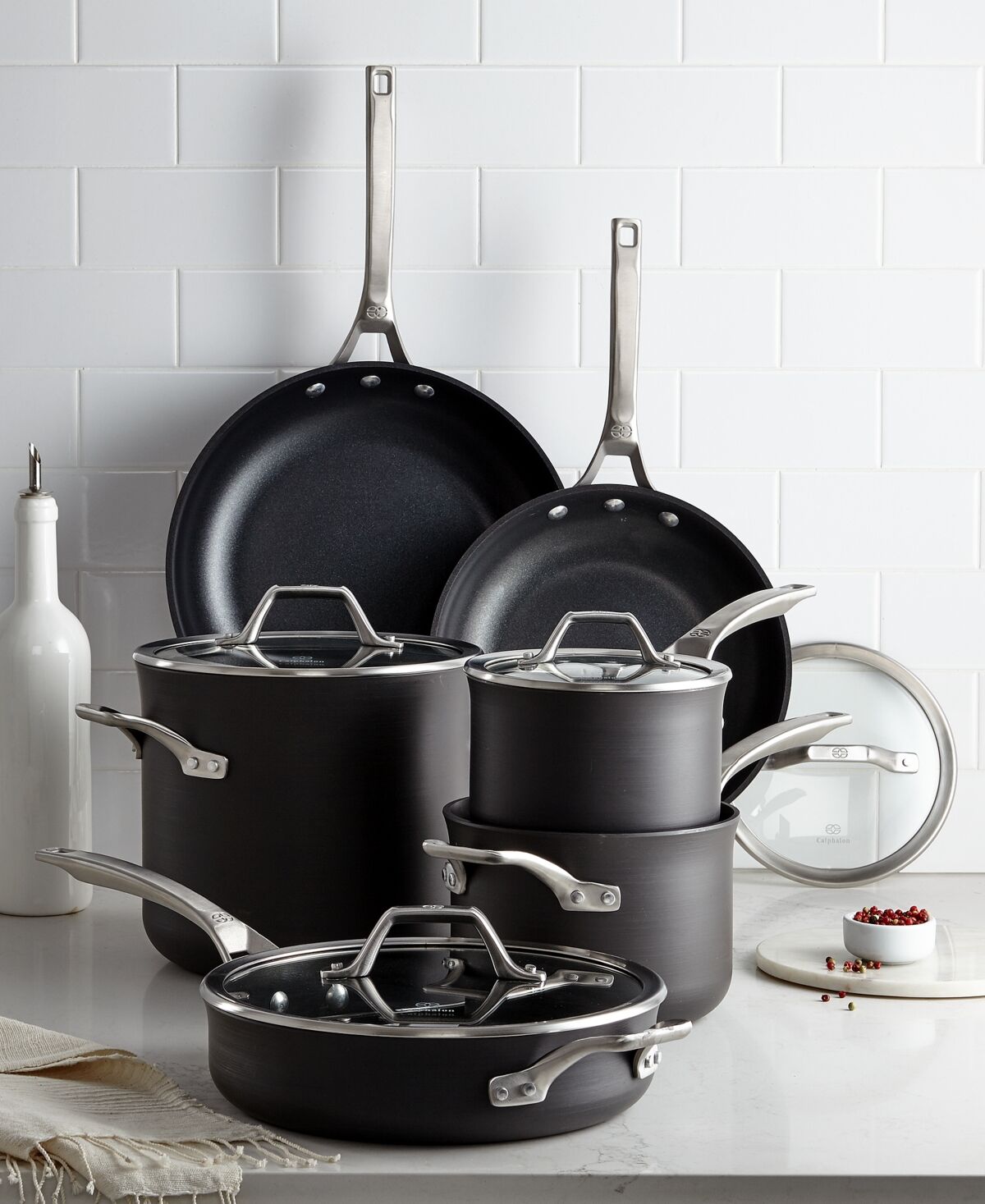 Calphalon Signature Nonstick 10 Piece Cookware Set - Black