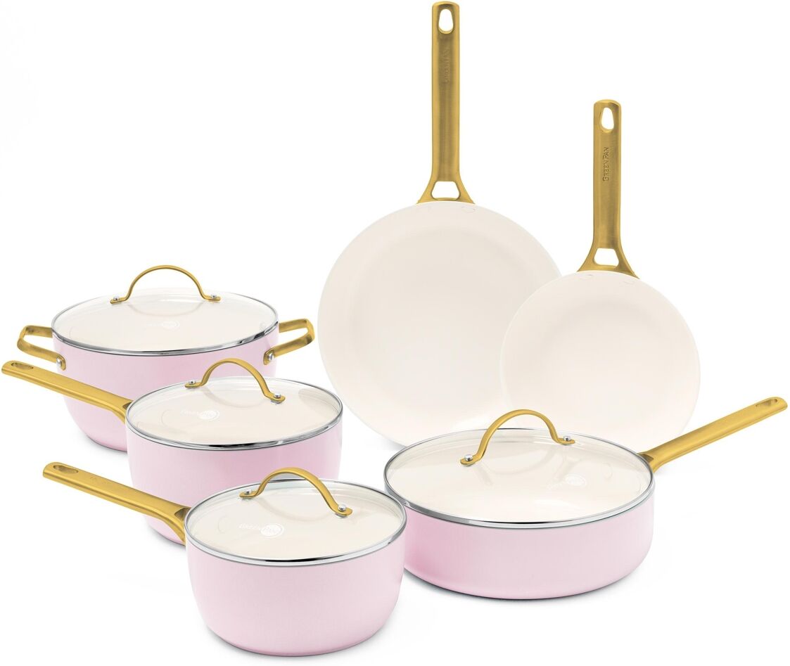 GreenPan Padova Reserve Ceramic Nonstick Cookware Set, 10 Piece - Blush