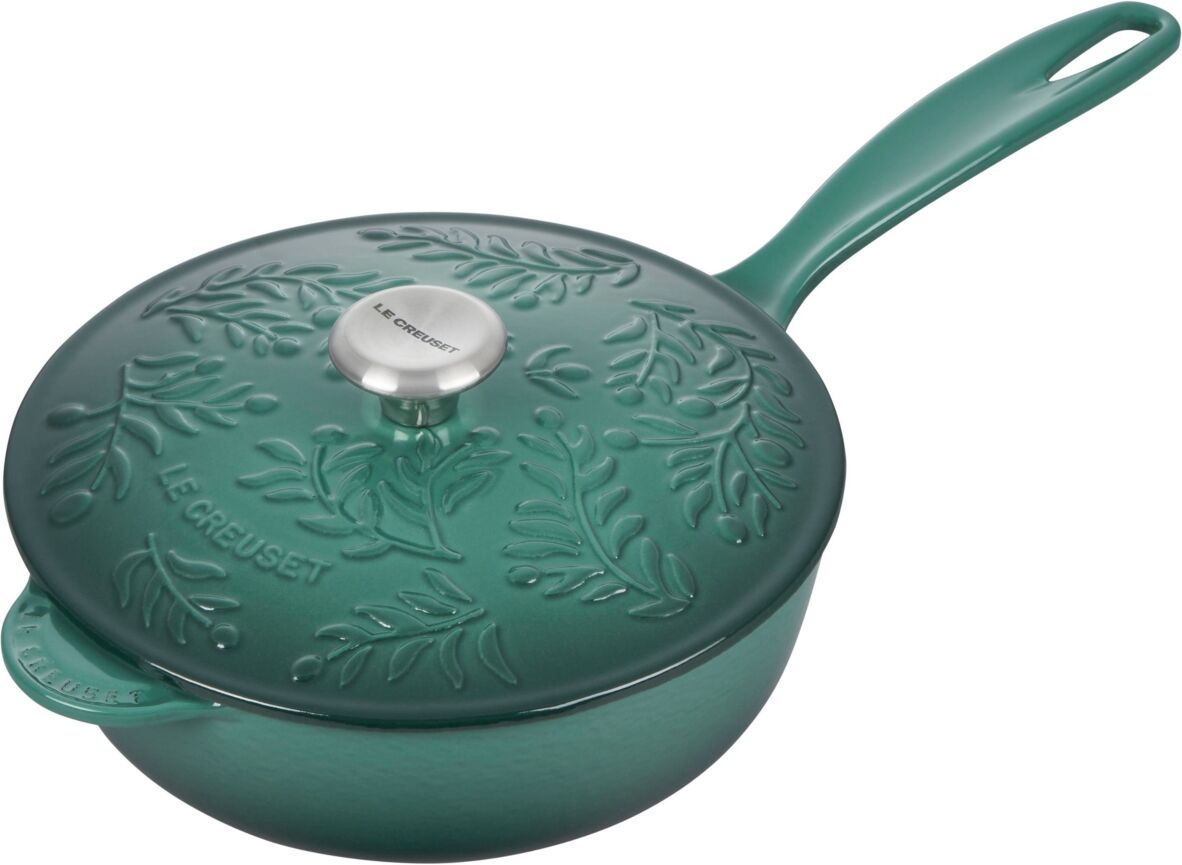 Le Creuset Cast Iron Saucier Pan with Embossed Olive Branch 2.25 Quart - Artichaut