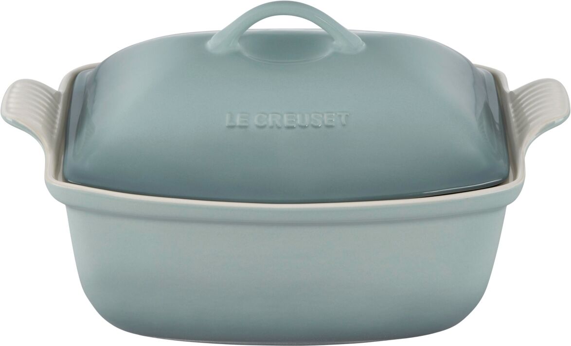 Le Creuset Heritage Stoneware 4.5 Quart Deep Baker with Lid - Sea Salt