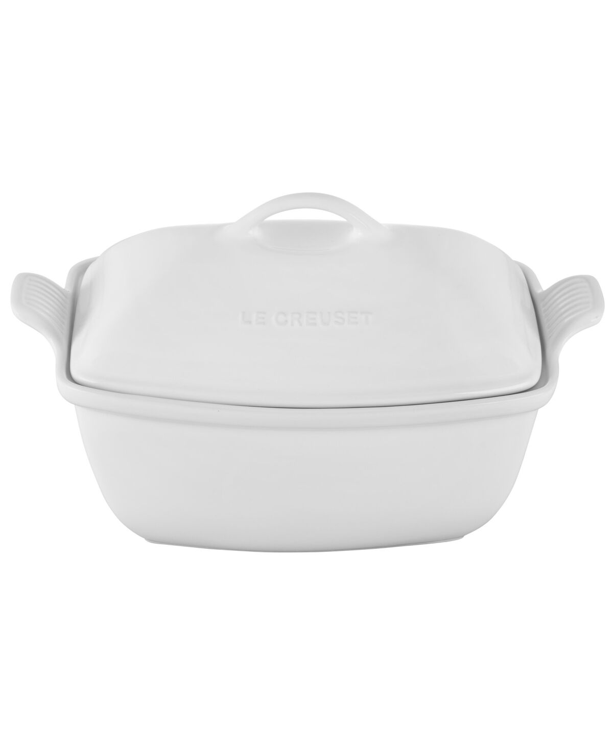 Le Creuset Heritage Stoneware 4.5 Quart Deep Baker with Lid - White