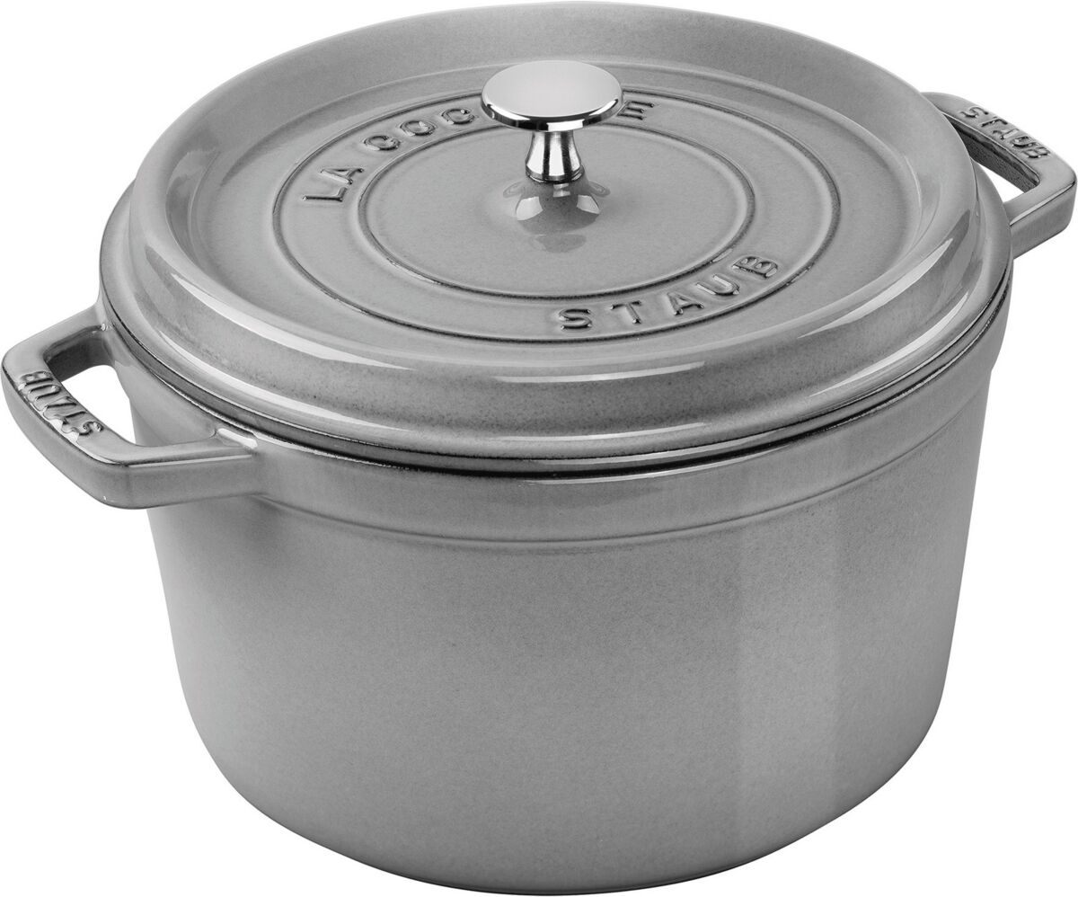 Staub Cast Iron 5 Quart Tall Cocotte - Graphite Gray