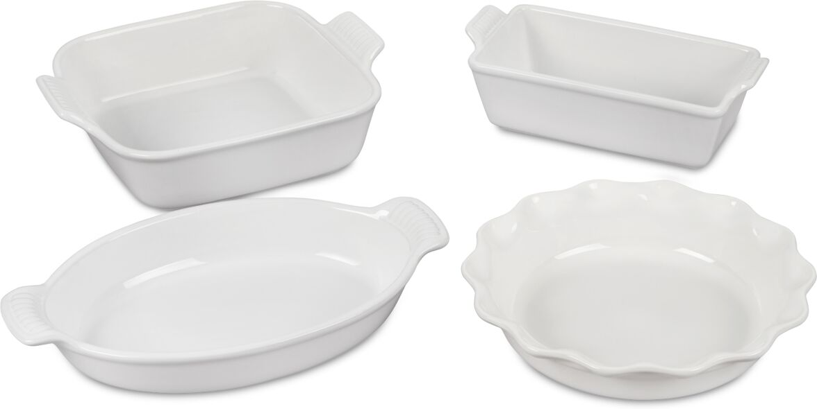 Le Creuset Stoneware 4-Pc. Heritage Bakeware Essentials Set - White