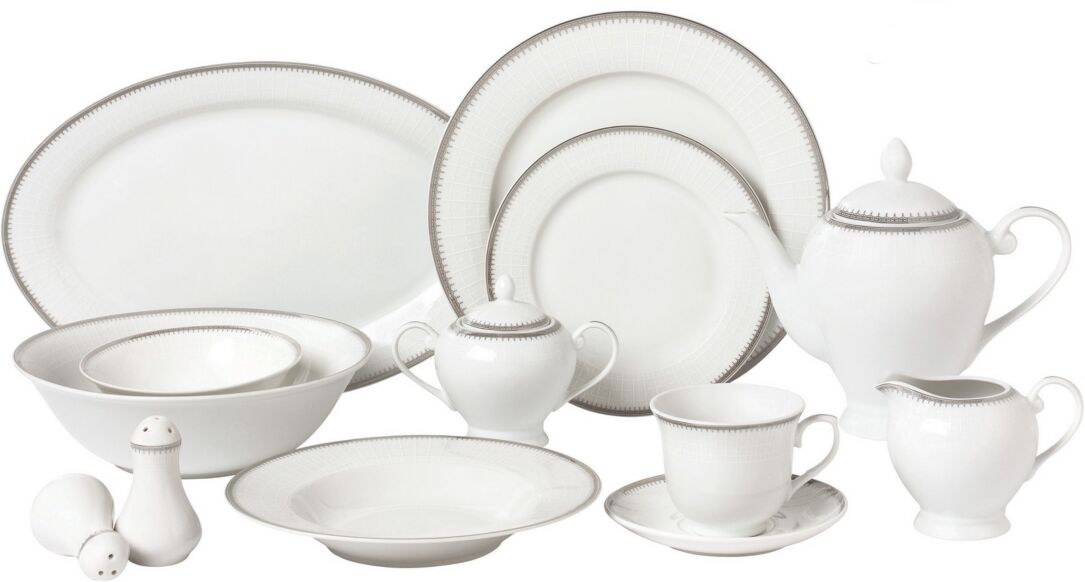 Lorren Home Trends Alyssa 57-pc Dinnerware Set, Service for 8 - Gold