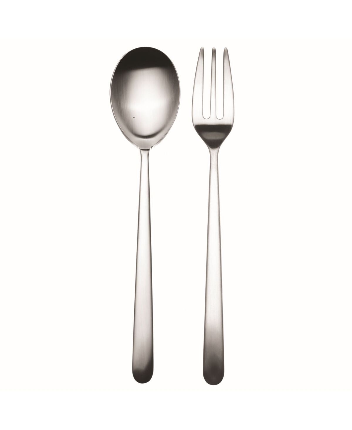Mepra Serving Fork and Spoon Linea Cutlery, Set of 2 - Silver-Tone