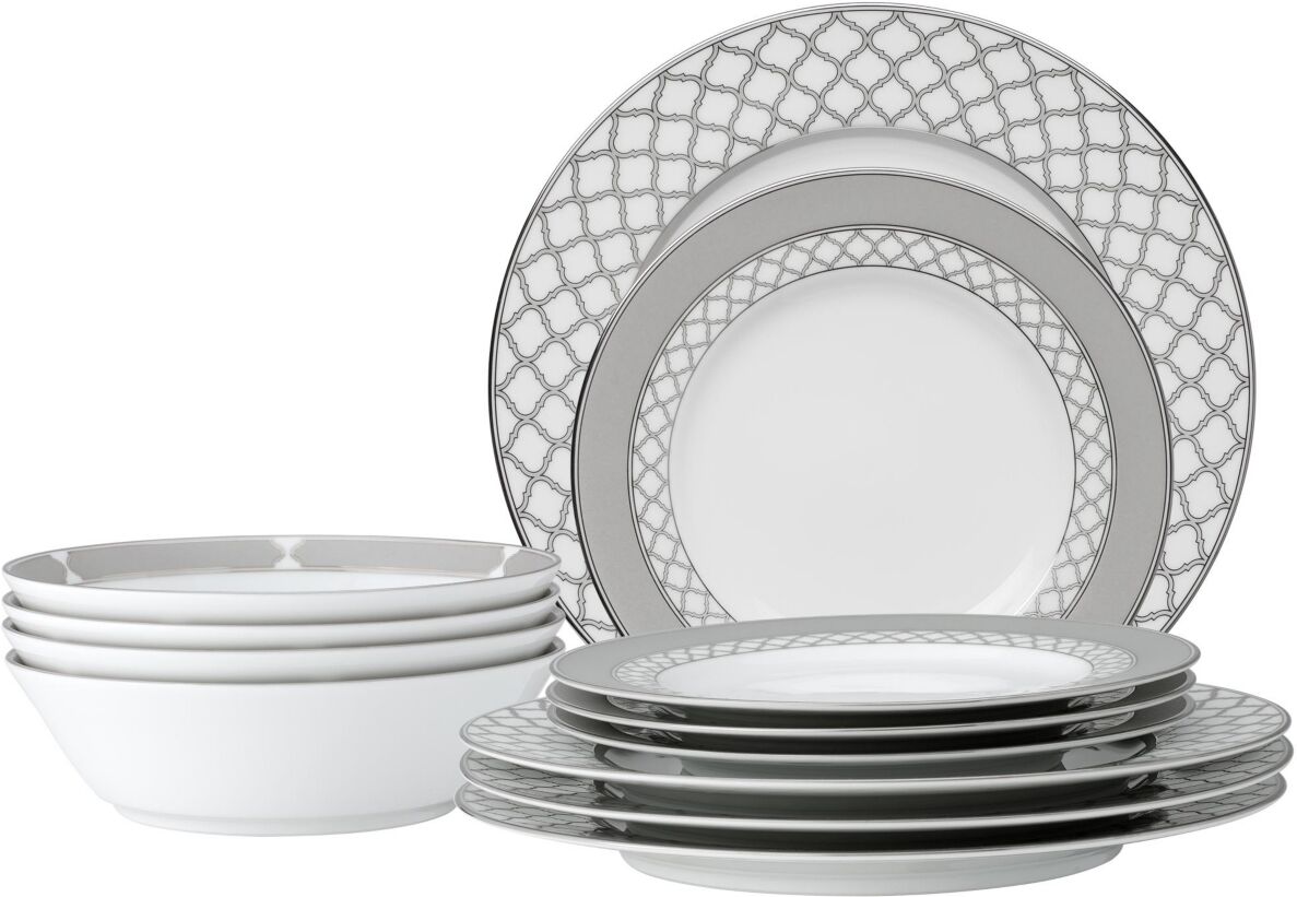 Noritake Eternal Palace 12 Pc Dinnerware Set - White And Platinum