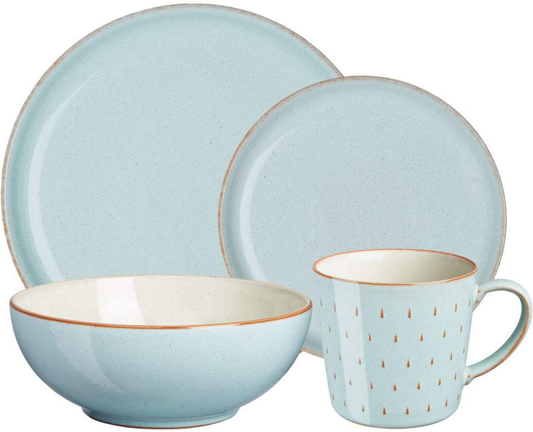 Denby Heritage Pavilion Coupe 16 Piece Dinnerware Set - Pastel Blue