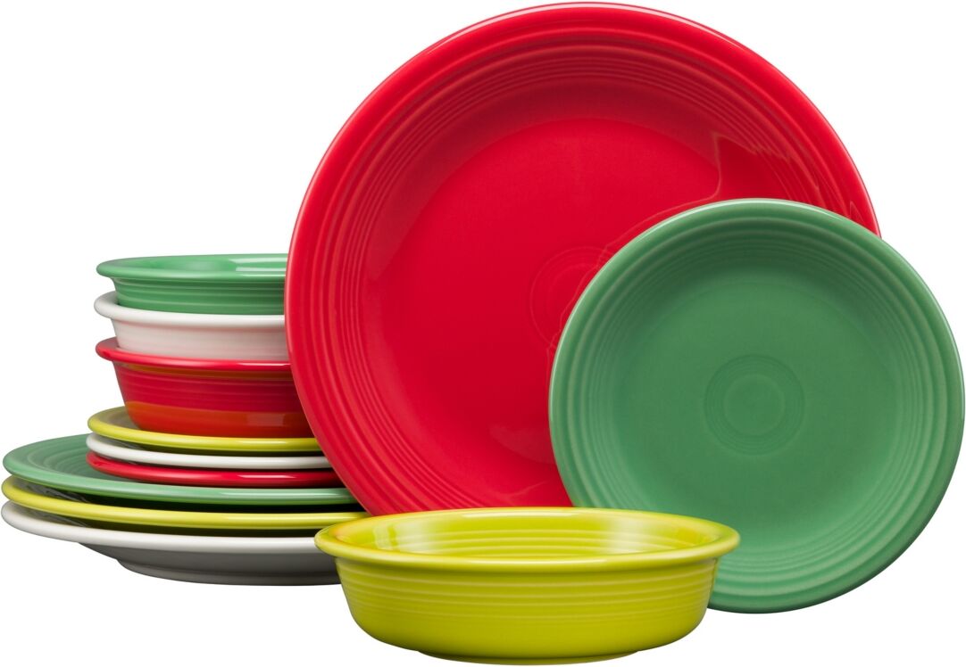 Fiesta Mixed Colors Holiday Classic 12-pc Dinnerware Set, Service for 4 - Mixed Classic Holiday Colors