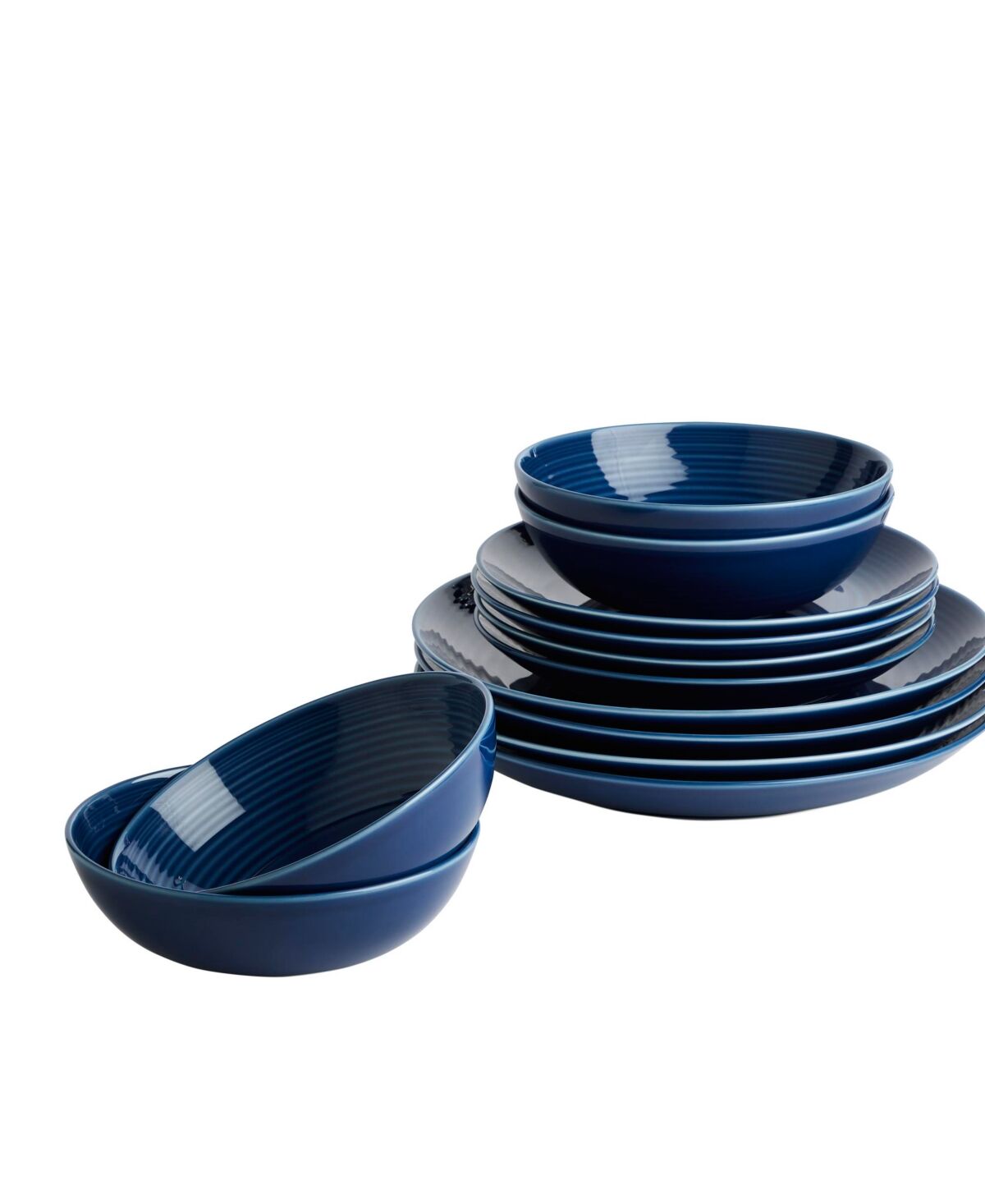 Royal Doulton Maze Denim 12 Piece Dinnerware Set, Service for 4 - Blue