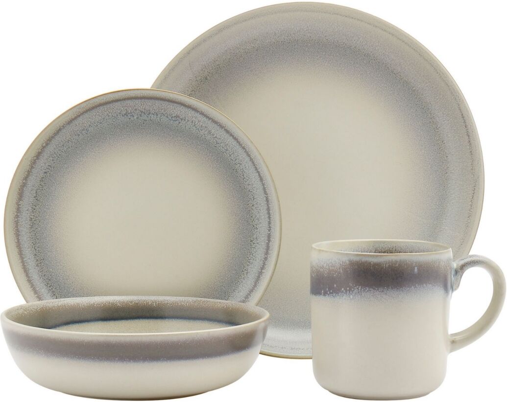 Tabletops Unlimited Tabletops Gallery Iridescent 16 Pc Dinnerware Set, Service for 4 - White