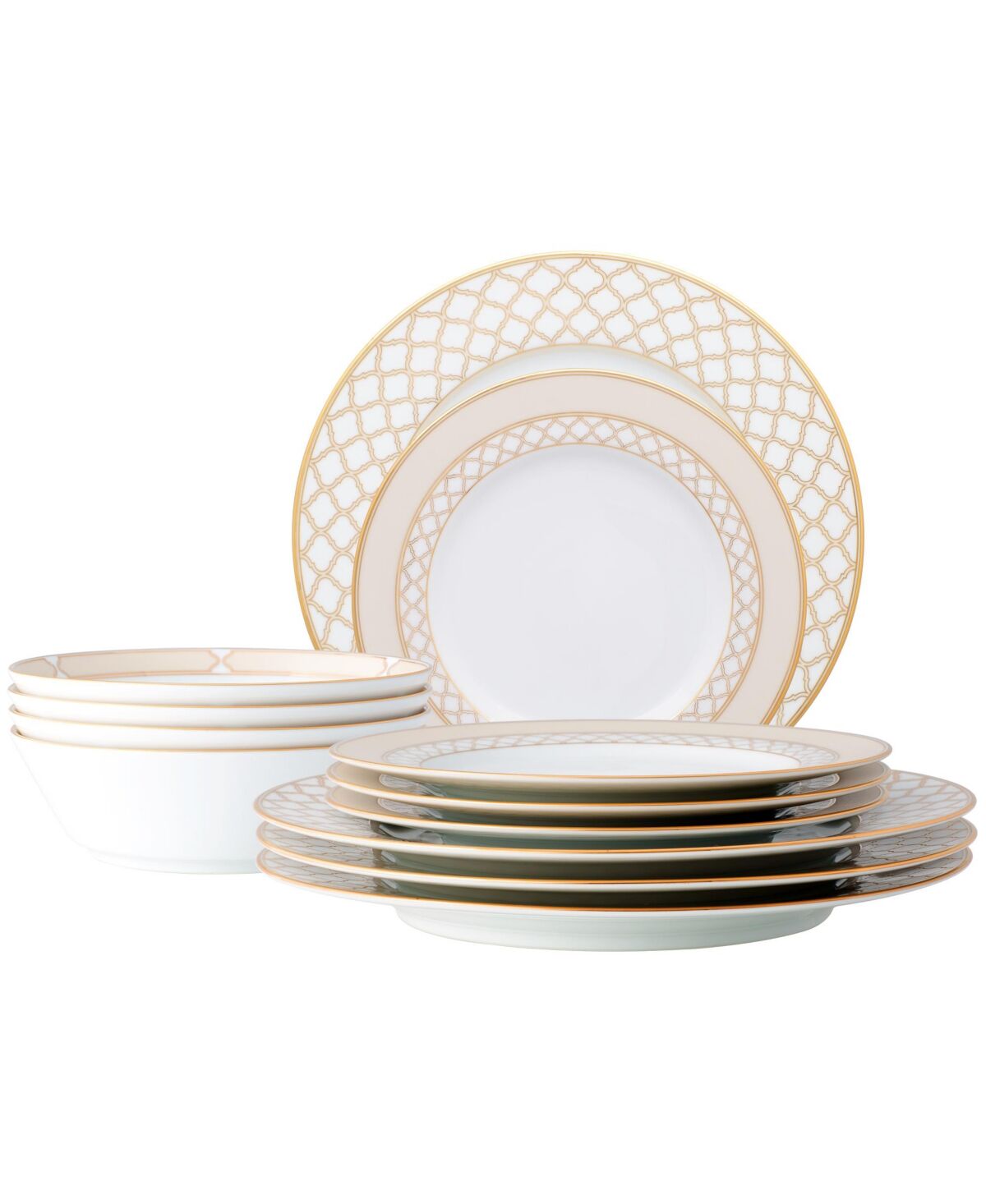 Noritake Eternal Palace Gold 12-Pc Dinnerware Set, Service for 4 - White And Gold
