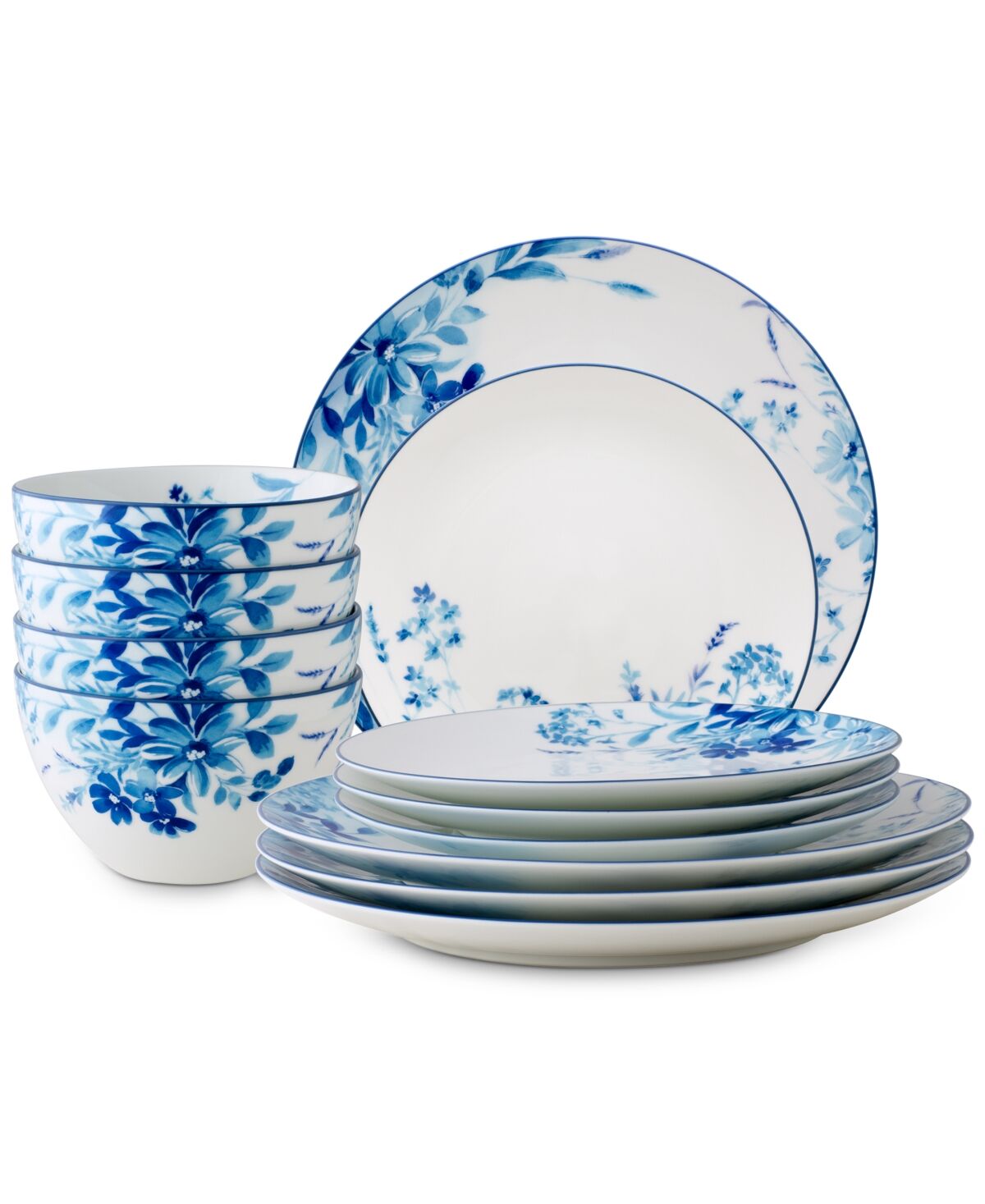 Noritake Blossom Road 12-Pc. Dinnerware Set - White/blue