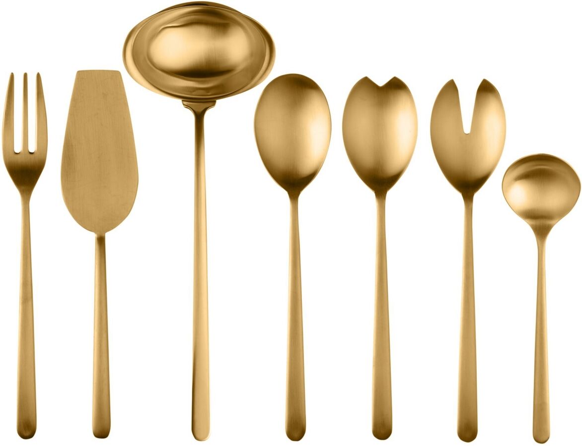 Mepra Linea Ice Oro Full Serving Set, 7 Piece - Gold-Tone