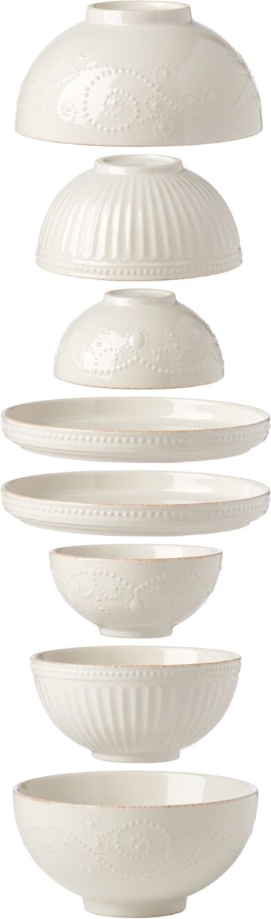 Lenox French Perle Luna Nesting Dinnerware Set, 8 Piece - White