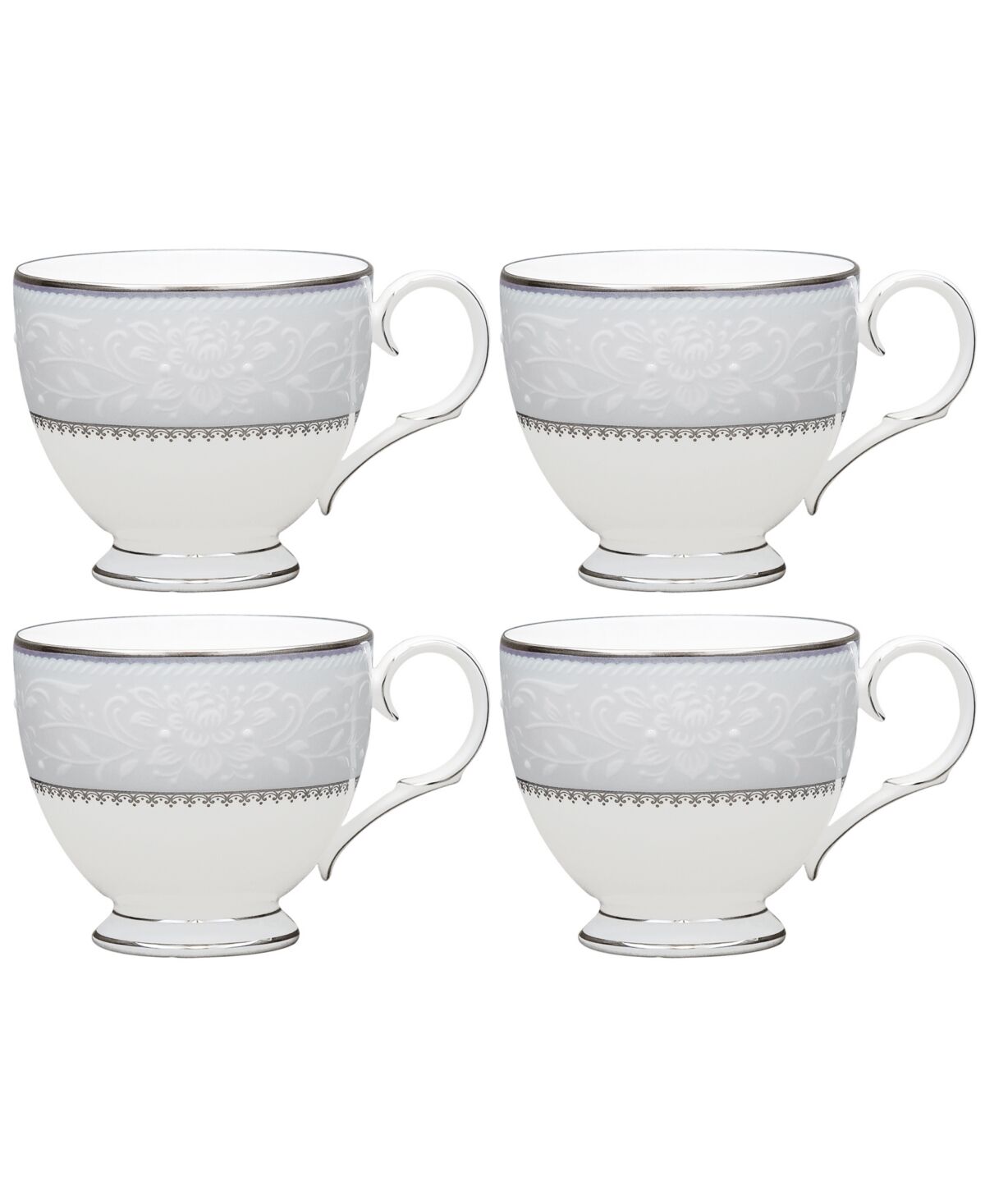Noritake Brocato Set of 4 Cups, Service For 4 - Gray