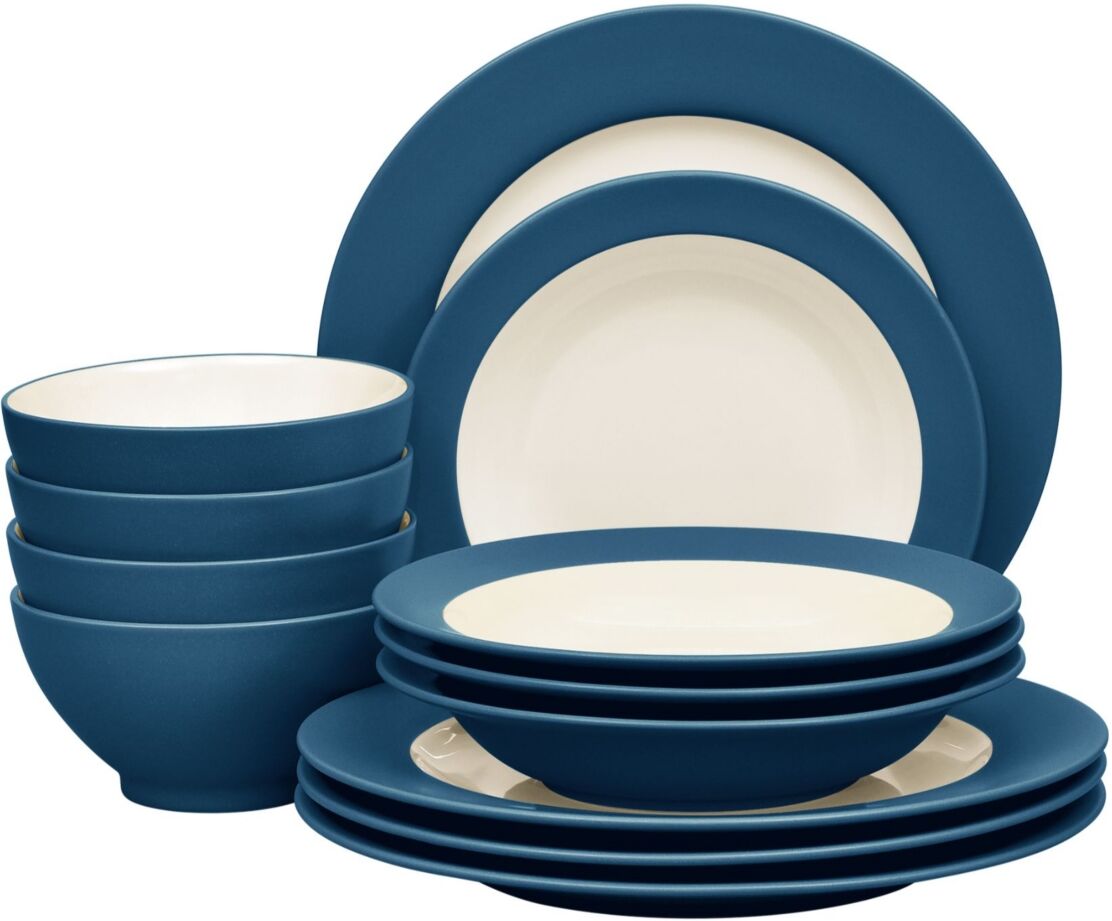 Noritake Colorwave Rim 12-Piece Dinnerware Set, Service for 4, Created for Macy's - Blue