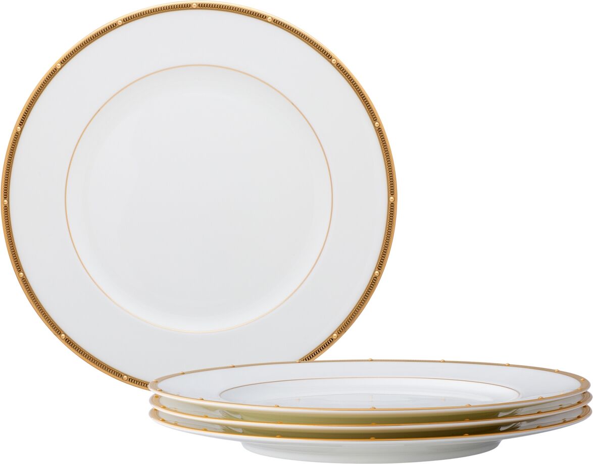 Noritake Rochelle Gold Set of 4 Dinner Plates, Service For 4 - White