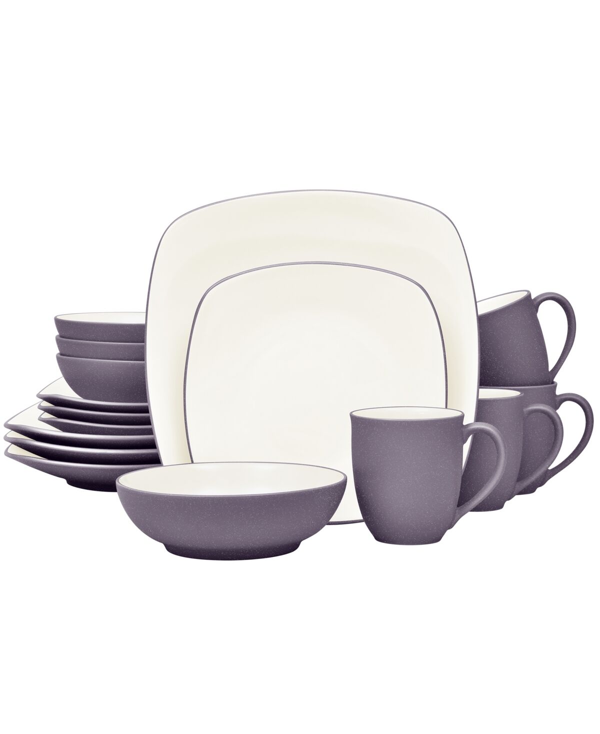 Noritake Colorwave Square 16-Pc. Dinnerware Set, Service for 4 - Plum