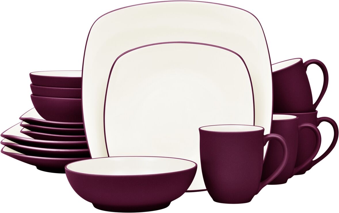 Noritake Colorwave Square 16-Pc. Dinnerware Set, Service for 4 - Burgundy