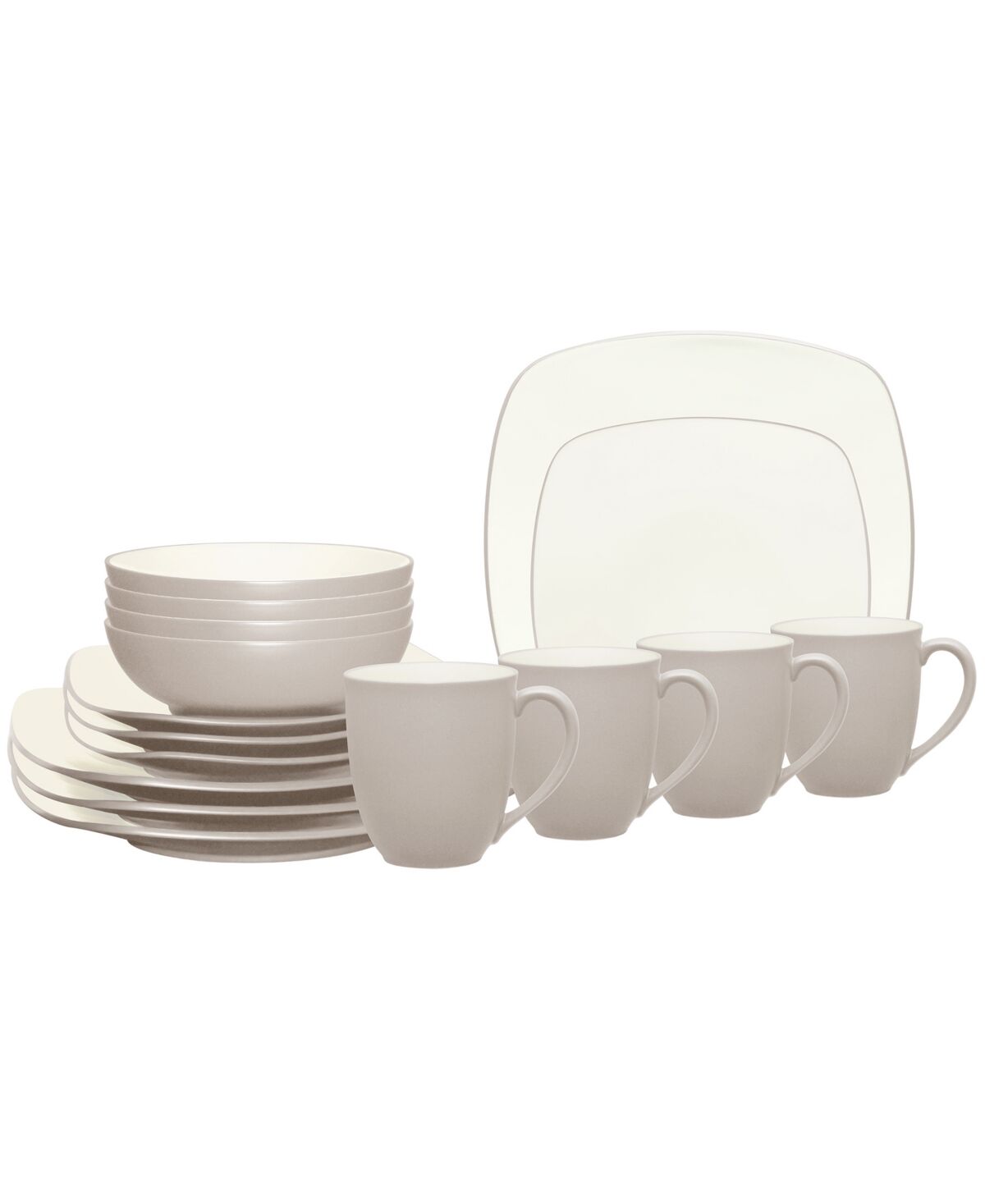 Noritake Colorwave Square 16-Pc. Dinnerware Set, Service for 4 - Sand