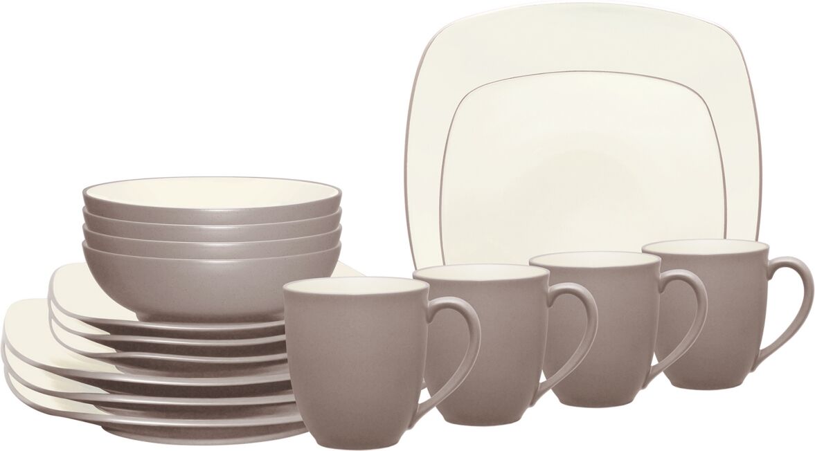 Noritake Colorwave Square 16-Pc. Dinnerware Set, Service for 4 - Clay