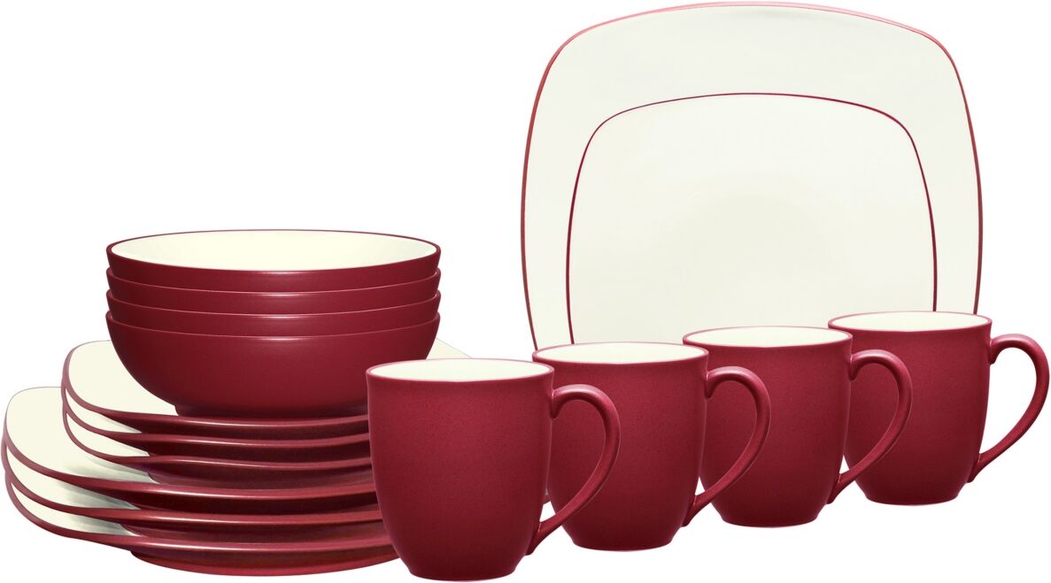 Noritake Colorwave Square 16-Pc. Dinnerware Set, Service for 4 - Raspberry