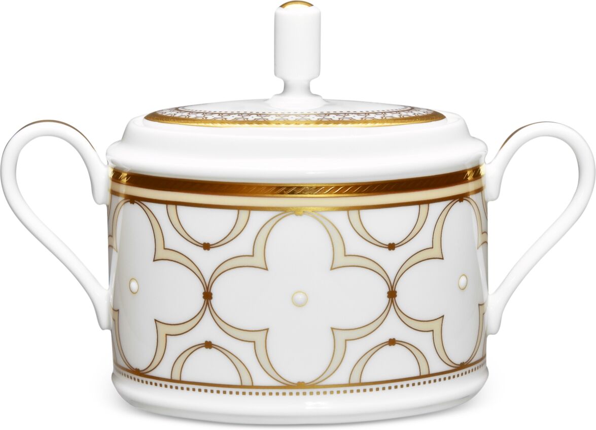 Noritake Trefolio Gold Dinnerware Collection 2-Pc. Covered Sugar Dish - Class Gold