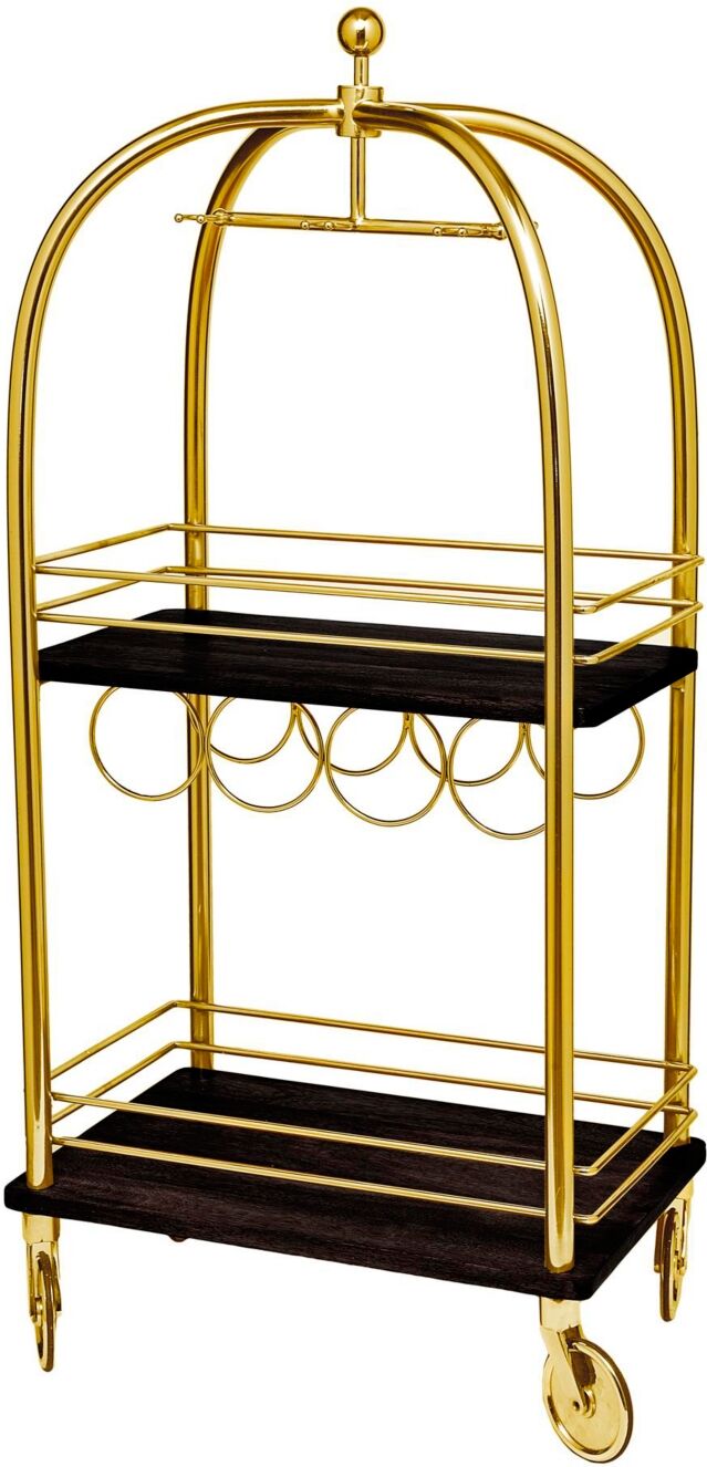 Godinger Luggage Bar Cart Large Gold - Gold