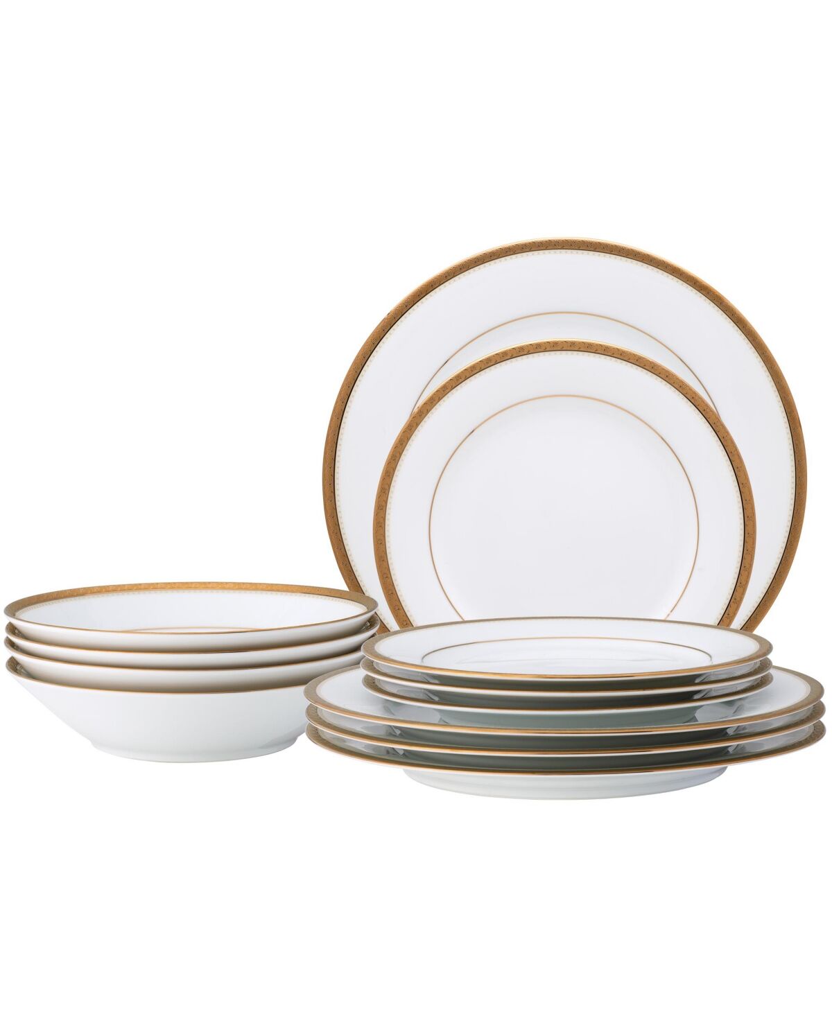 Noritake Charlotta Gold 12 Pc Dinnerware Set - White And Gold