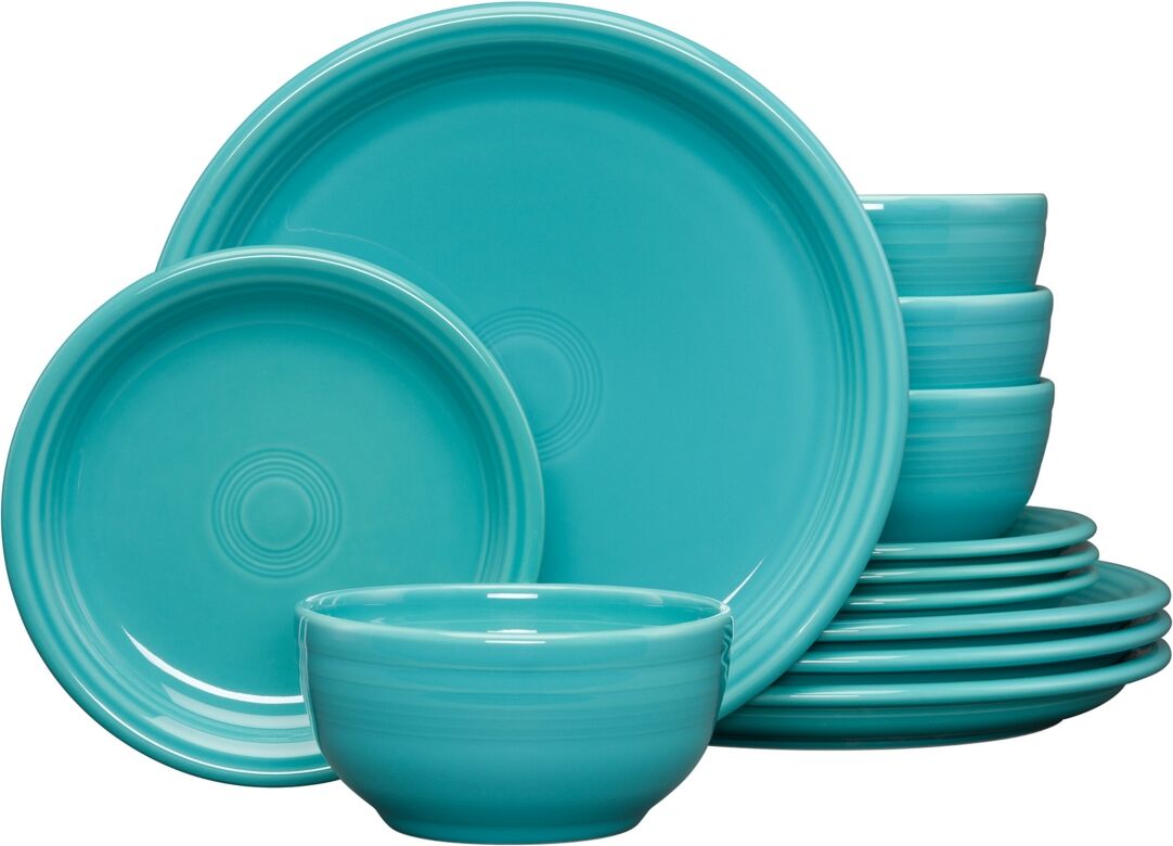 Fiesta 12-Pc Bistro Dinnerware Set, Service for 4 - Turquoise