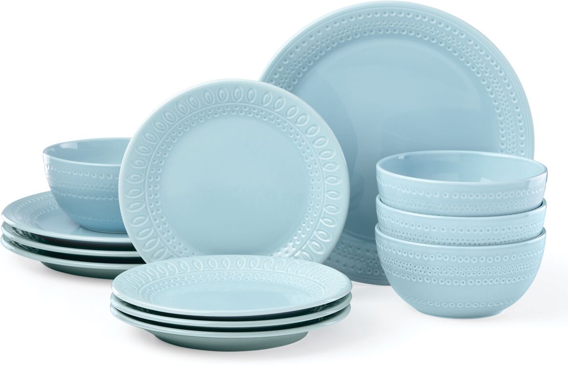 kate spade new York Willow Drive 12-pc Dinnerware Set, Service for 4 - Blue